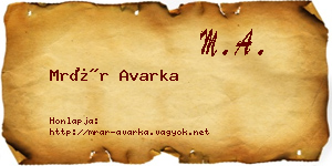 Mrár Avarka névjegykártya